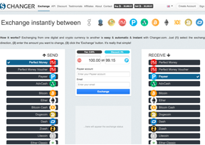 Changer-数字货币实时兑换平台